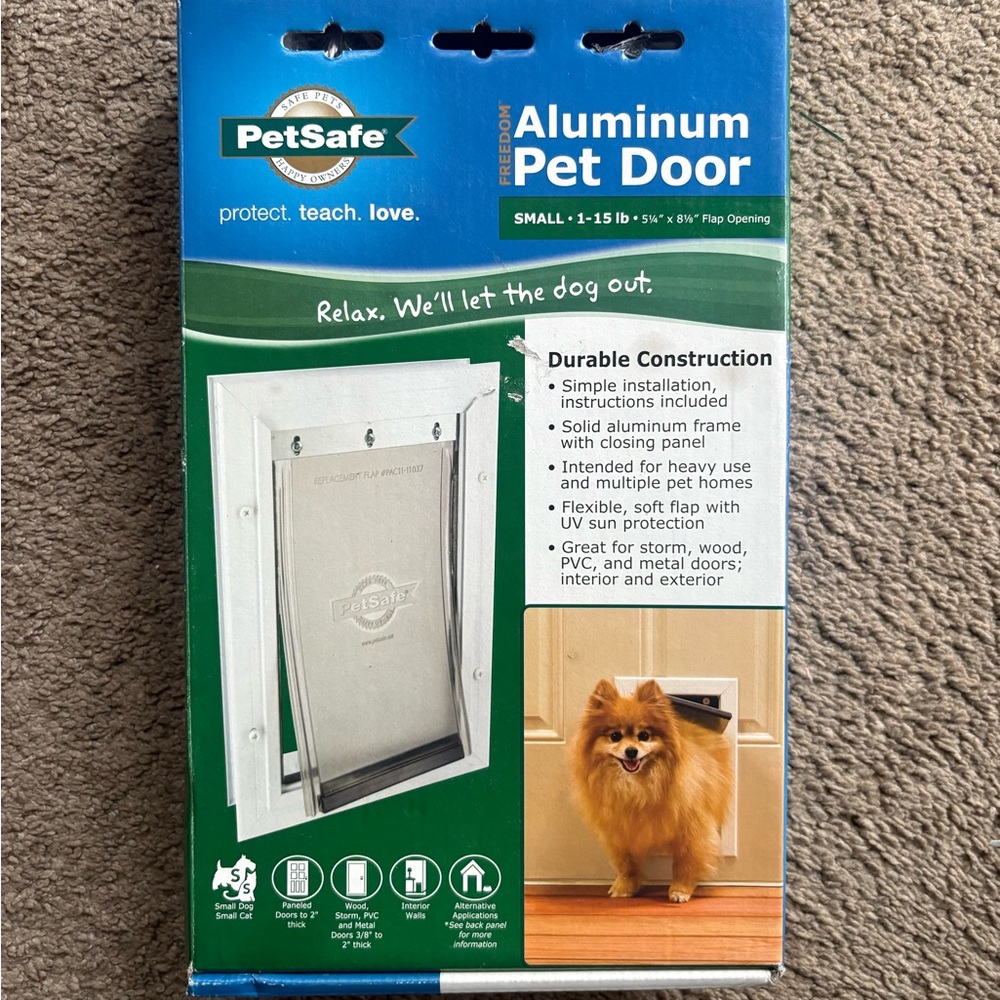 PetSafe Aluminum Pet Door - Silver and White
